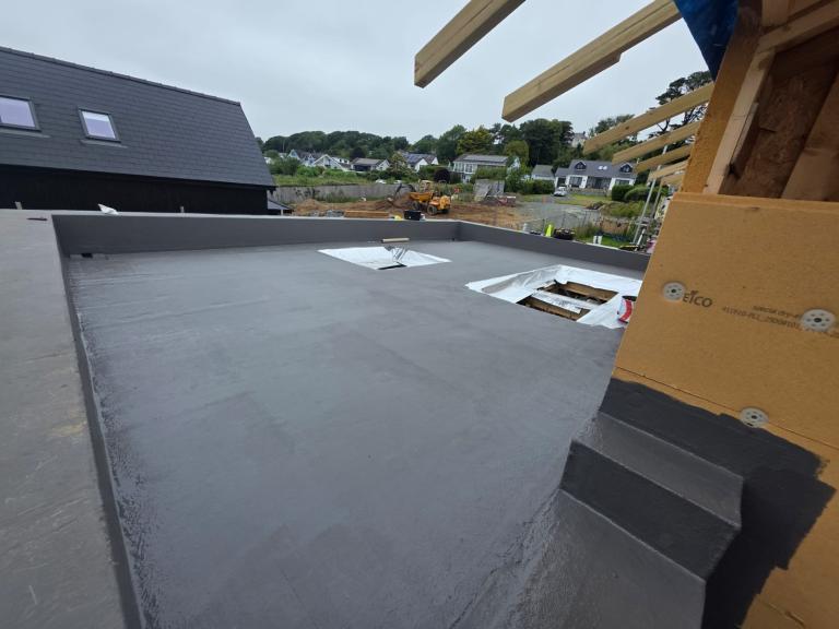 The polymer system boasts a jointless, seamless finish that keeps moisture out and heat in