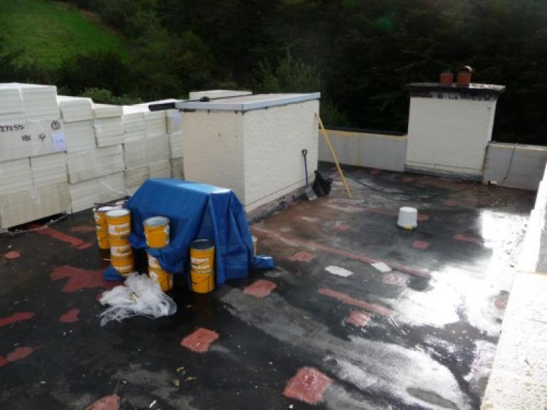 Ready to go - the re-roofing equipment, including insulation, takes up little room...