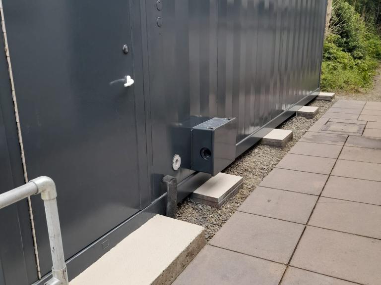 The metal clad exterior was coated over its entire surface