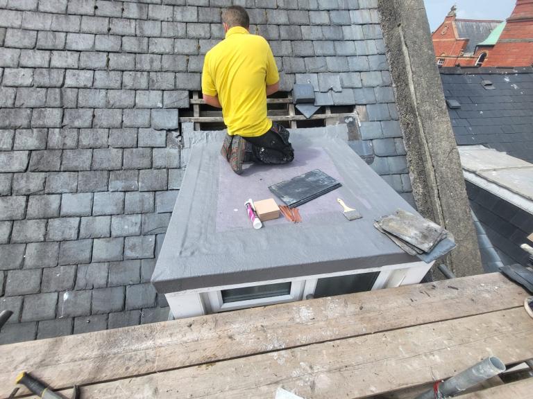 The area was small and required slate removal from the surrounding area