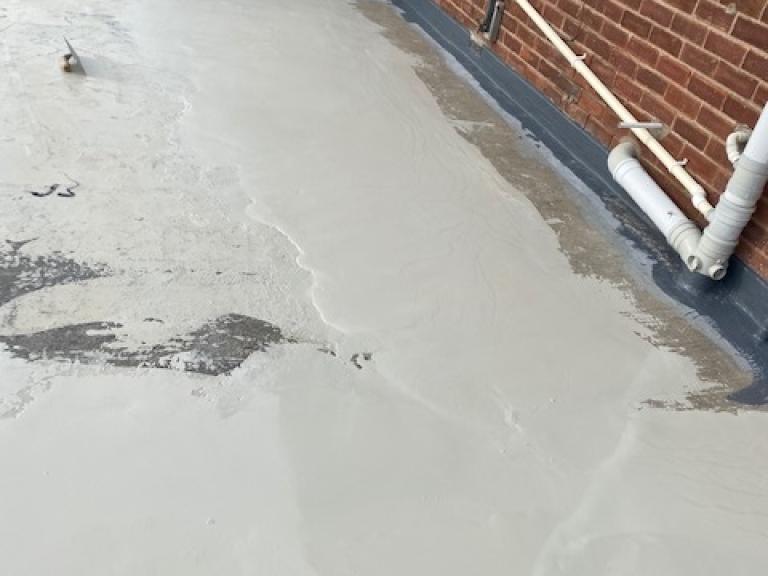 The ponding extended over a large area