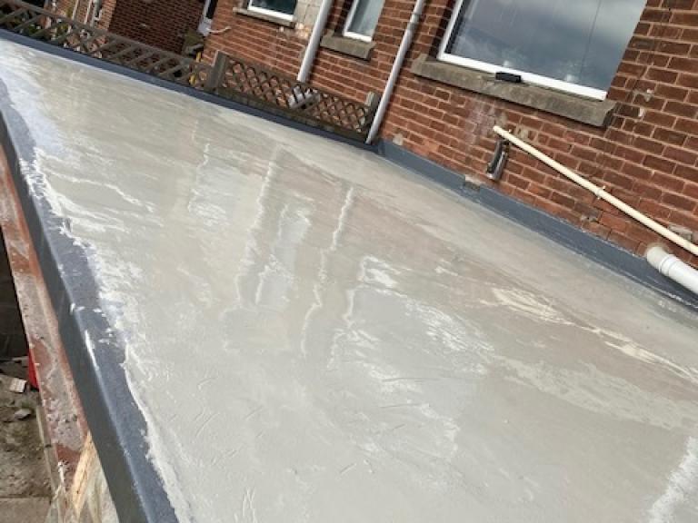 with poor drainage over the whole roof area