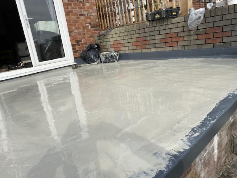 The slip hazard was clear from the pressure washing