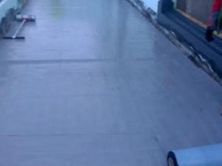 One of the balcony areas, with the system now installed