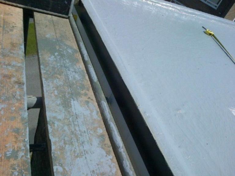 The roofing work in progress