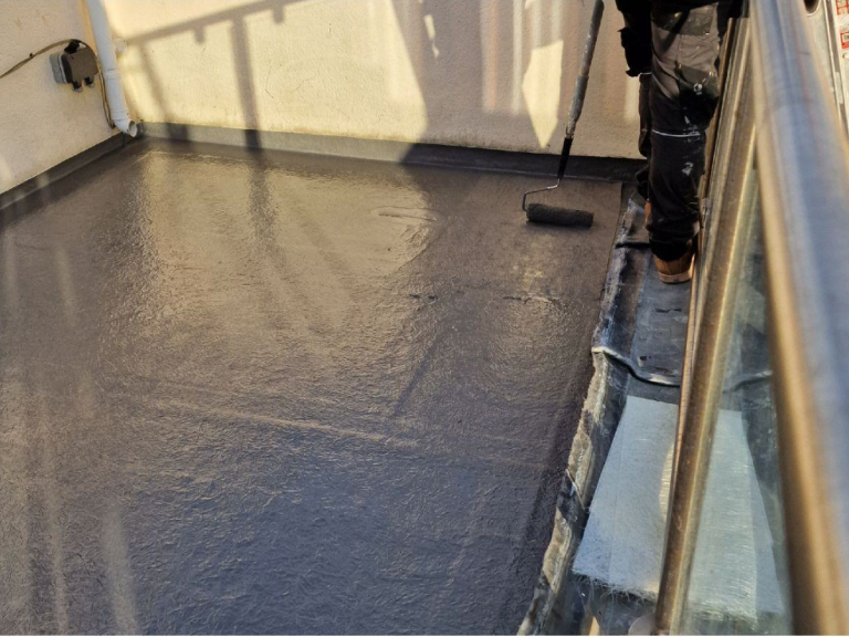 After coating, the area was left to dry in layers