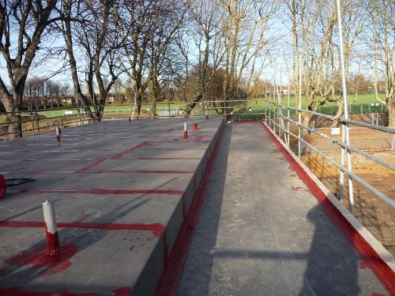 The roof area was then capped...
