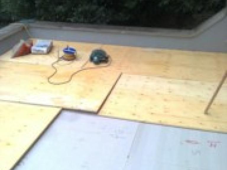 The roof area was boarded over...