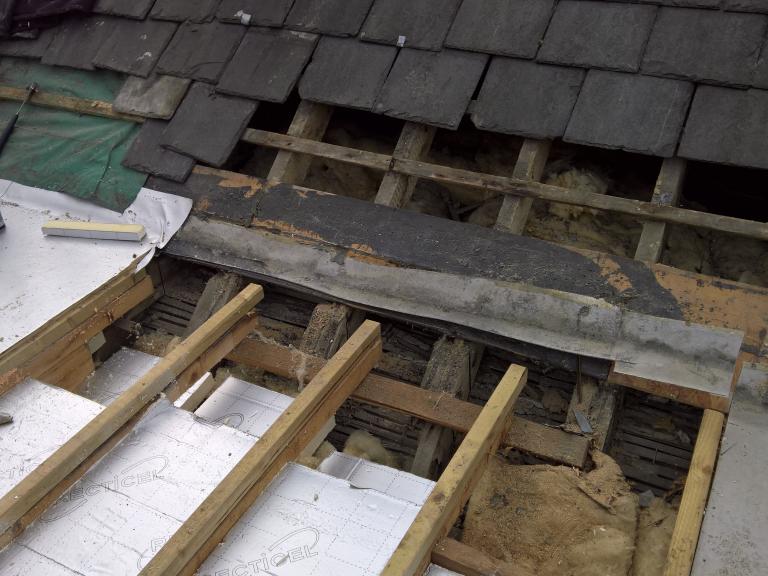 Insulation being laid