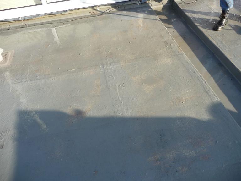 The underlying fibreglass matting had become porous