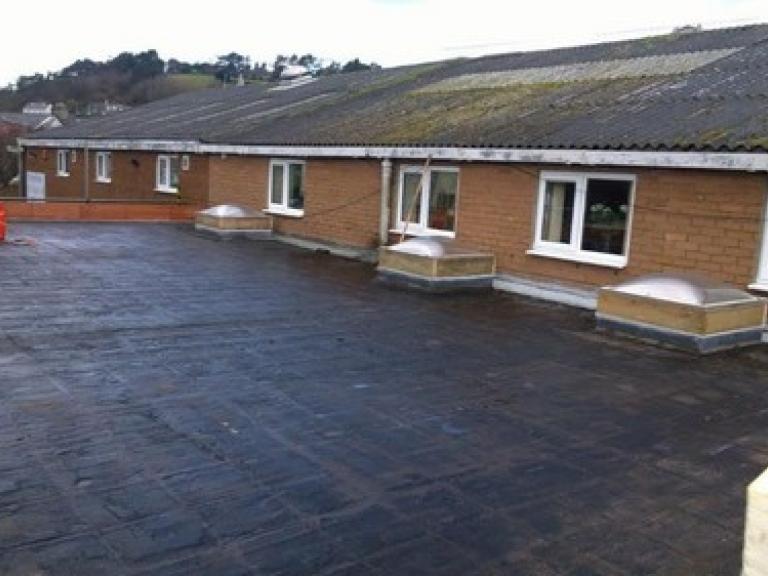 First, the roof was cleaned ready ready for the tapered insulation