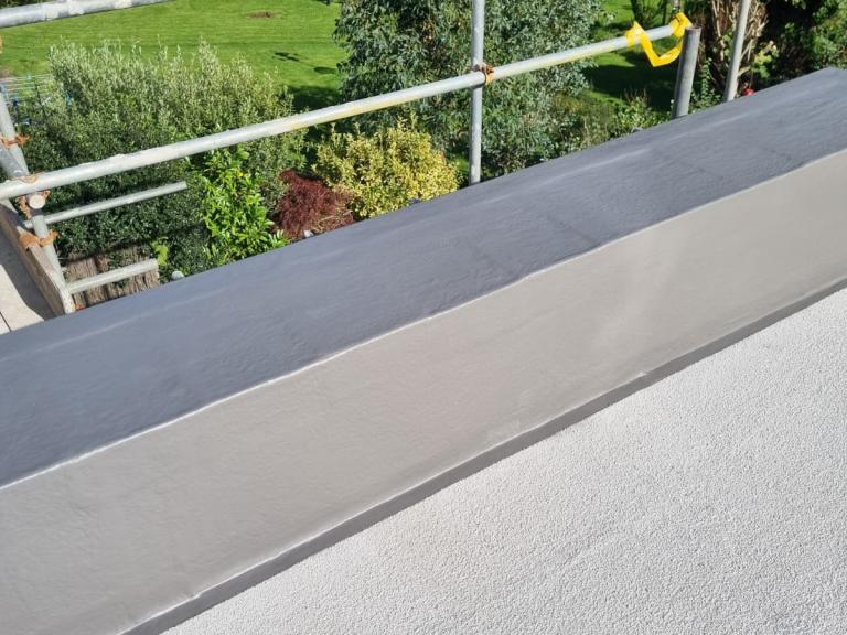 The polymer system allows for perfect joins between surfaces and walls/upstands