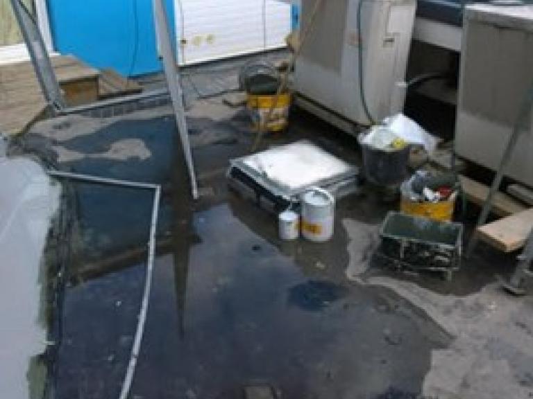 The flat roof area of the Marine Hotel in Aberystwyth