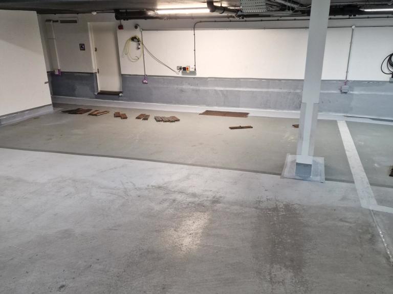 Carpark expansion joints and pillar bases were also waterproofed