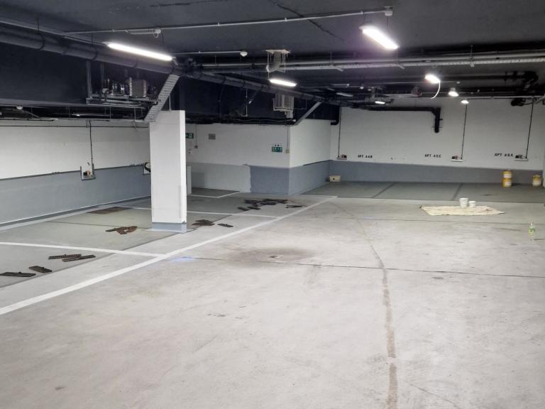 The grey shows the depth of waterproofing in the various zones