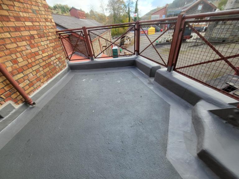 A closer view of the water channels and thorough waterproofing around exposed outdoor areas