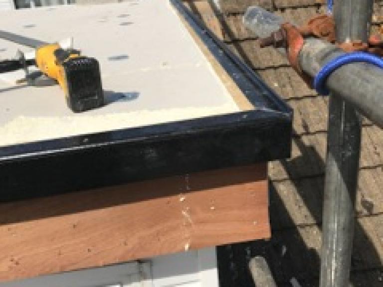 When the area is level the edges are secured