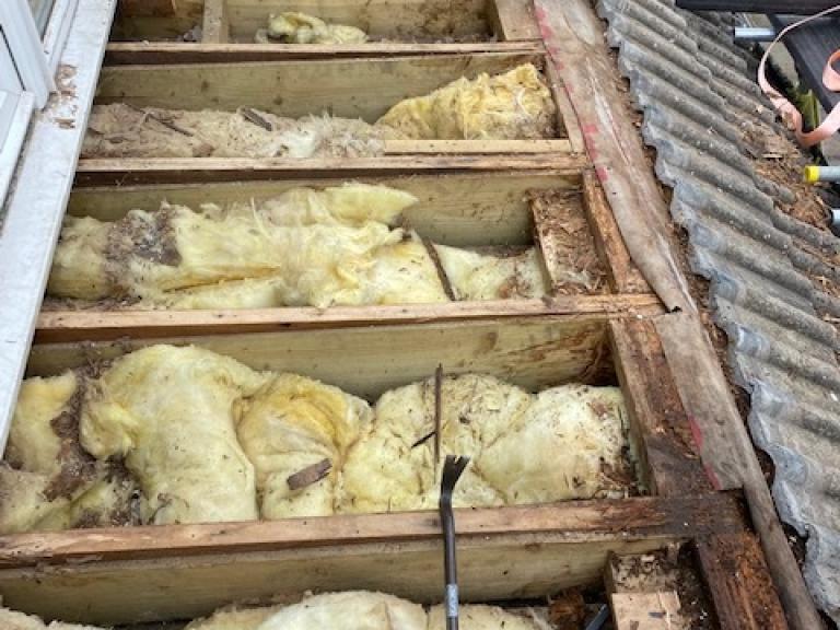 stripping everything back, all the way down to the insulation
