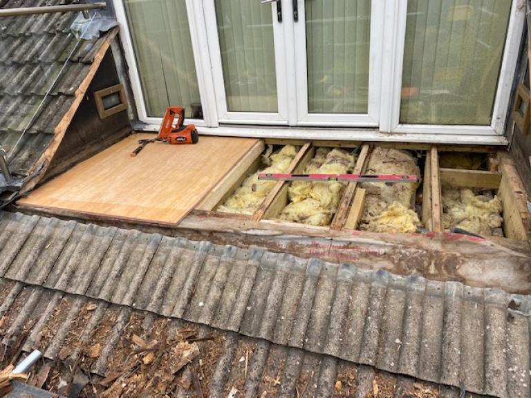 We then covered the joists with fresh plywood