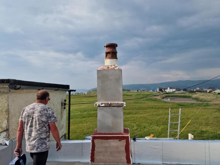 All the chimney stands were encapsulated and coated