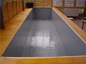 The lining is ideal for swimming pools and raised ornamental ponds