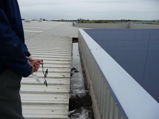 Leaking Factory Metal Box Gutter Baglan Industrial Estate Port Talbot R M Polymers