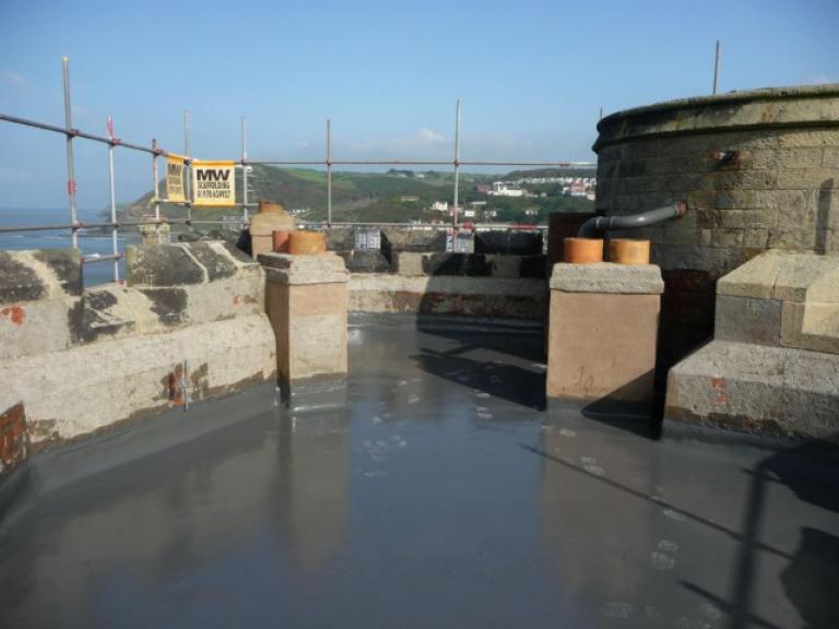 The completed weatherproof and waterproof roof