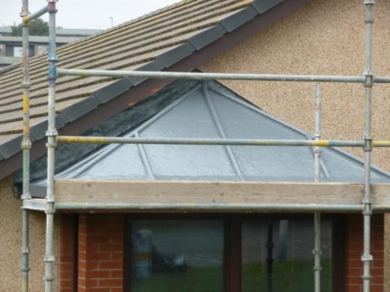 The lead roof replacement just after application