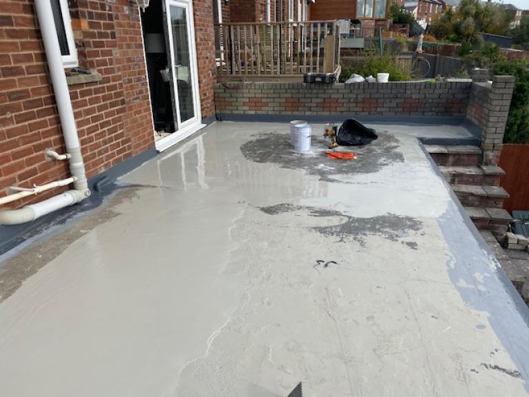 Pooling at the most used end of the terrace was obvious