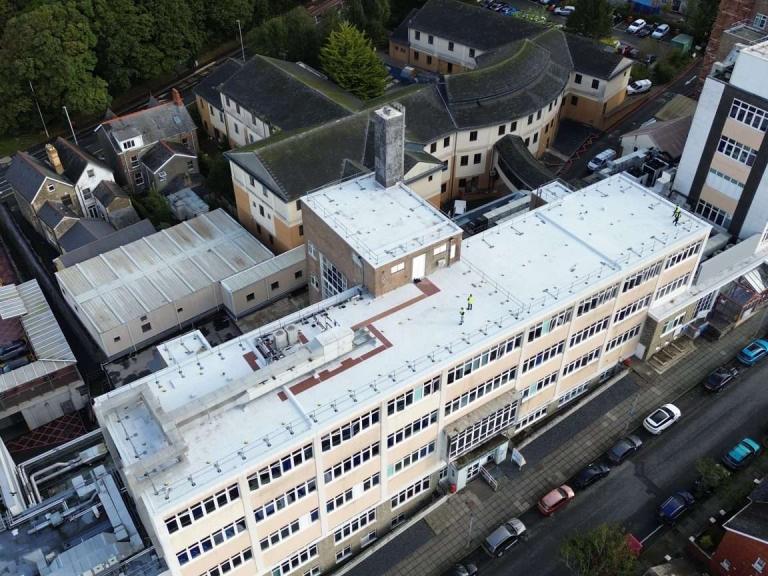 The area of roof needing refurbishment extend to 1200m2