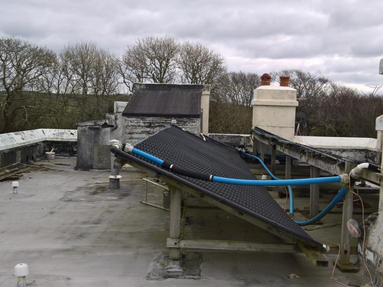 Equipment being put in place ready for the first stage of the installment