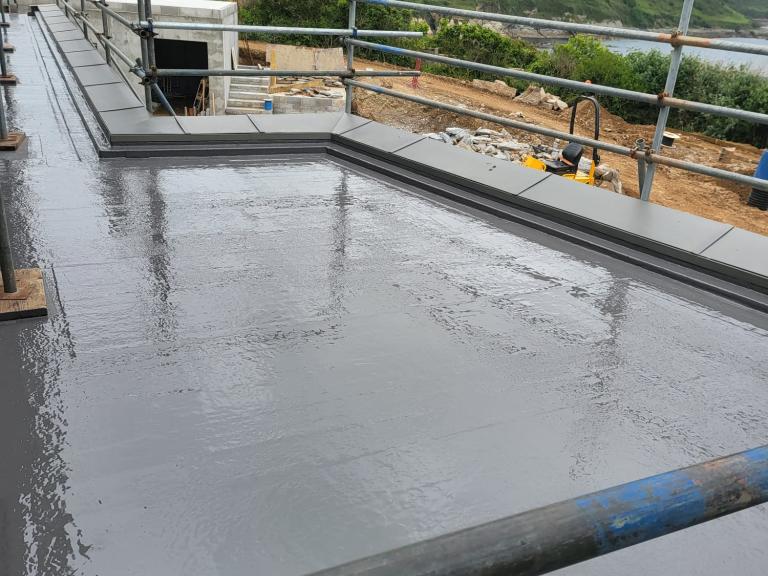 Topcoat drying - this will provide the base for the composite decking