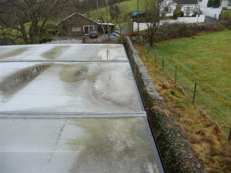 Before - Ciliau Aeron school roof before roofing work began