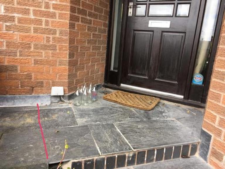 The existing slate covered the whole area up to the front door