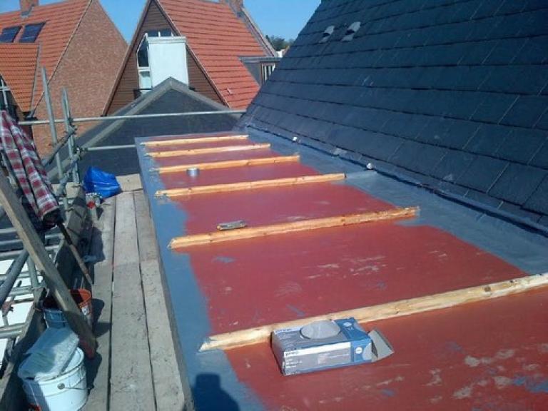 The dormer roof was redecked