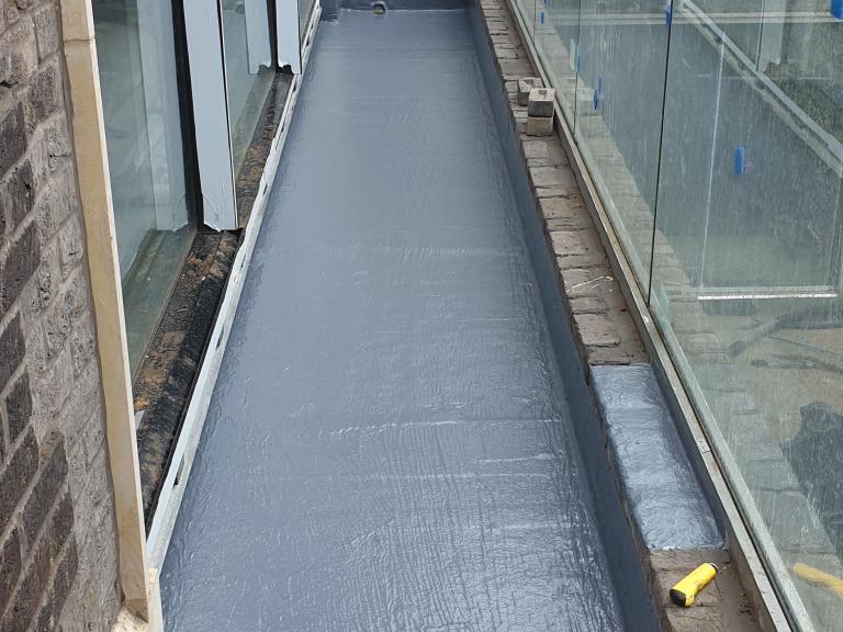 Tapered warm roof terrace in Radlett, Hertfordshire
