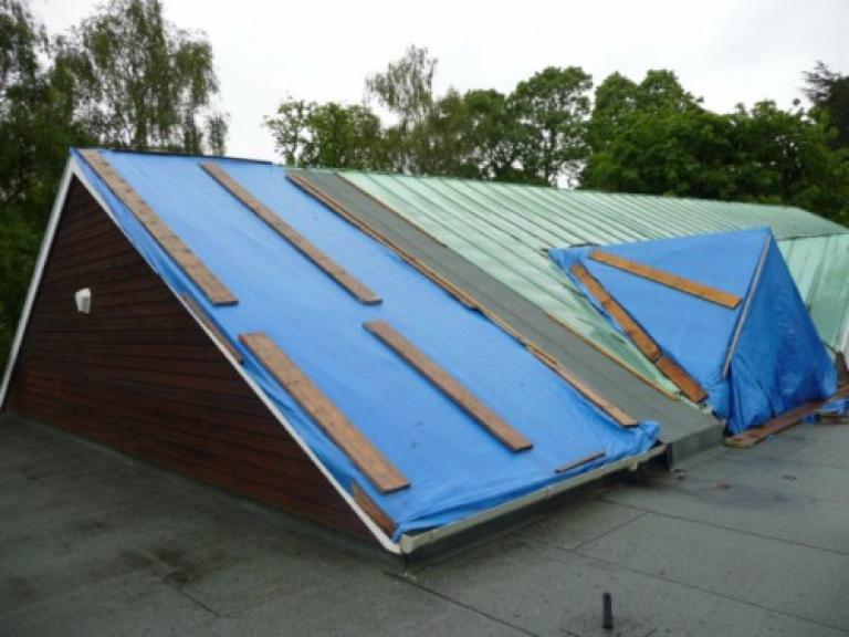 In this roofing case, the entire roof was removed