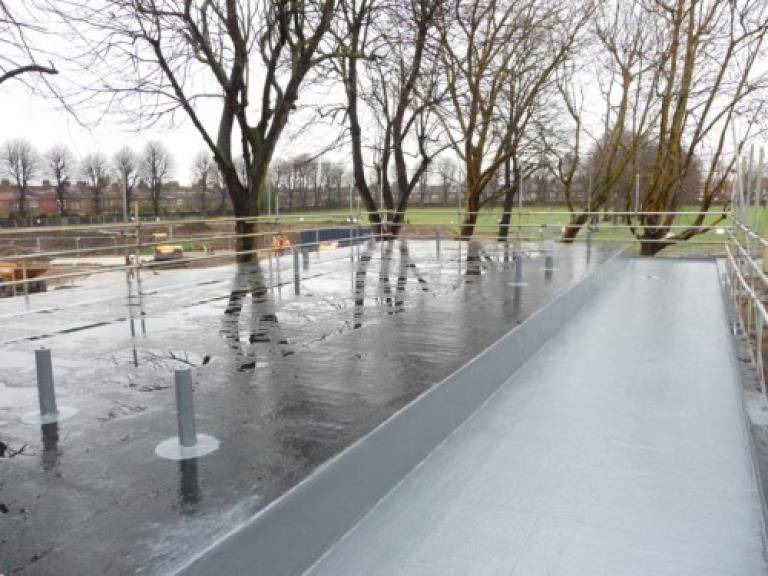 ...and coated, ready for its turf covering!