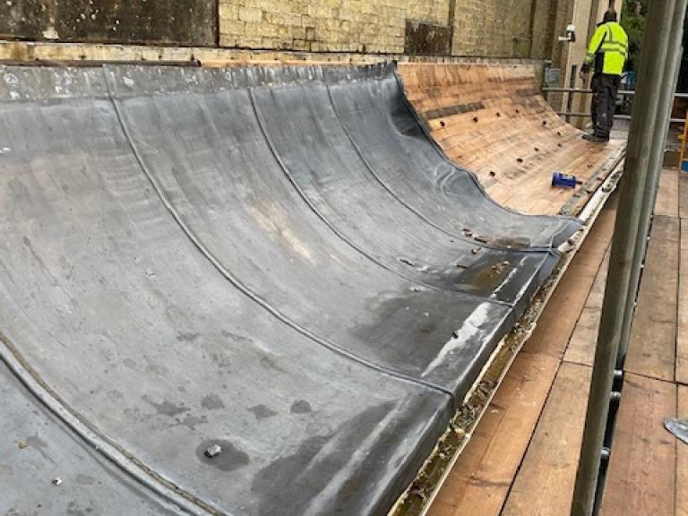 The area of stripped leadwork